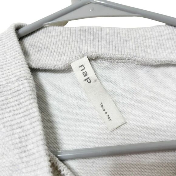 Nap Loungewear Oversized Pullover Sweatshirt Gray High Low Women’s Size Medium - Picture 12 of 15